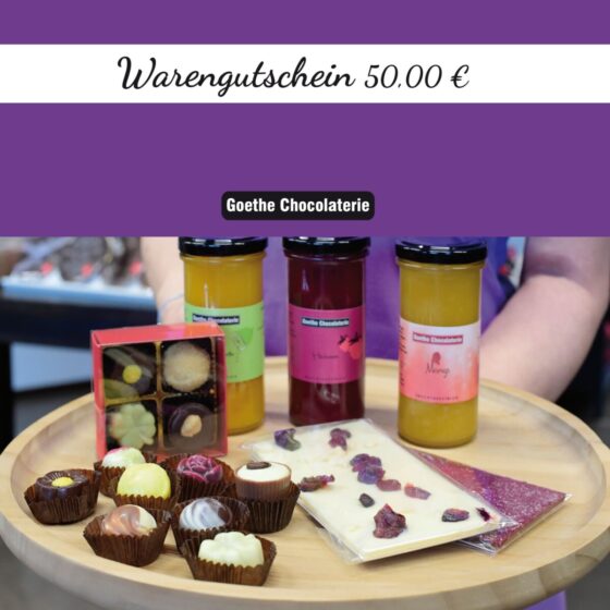 Gutschein von der Goethe Chocolaterie im Wert von 50 Euro